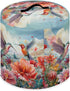 Hummingbird Floral Air Fryer Cover Washable Pressure Cooker Dust Cover for 6 Qt Small Kitchen Appliance Cover with Top Handle Dust Protection Brea...
