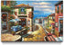 Italian Cityscape Abstract Wall Art Artwork: Mediterranean City Italy Street Towns Picture Painting on Canvas for Paris Cafe Room(12X16)...