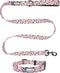 Bagel & Friends Matching Dog Collar & Leash Set XSmall, Small, Medium, Large for boy, Male, Female, Girl Dogs and Puppy (Medium, Speckled in Pink)...