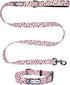 Bagel & Friends Matching Dog Collar & Leash Set XSmall, Small, Medium, Large for boy, Male, Female, Girl Dogs and Puppy (Medium, Speckled in Pink)...
