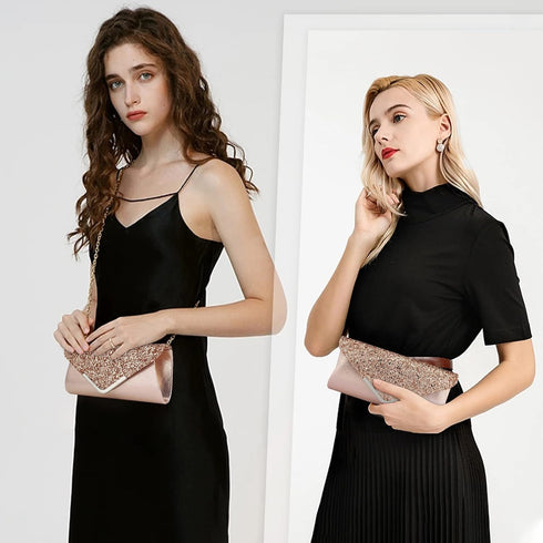 jessie Clutch Purse Evening Bag for Women Prom Glitter Sparkling Envelope Handbag for Wedding and Party...