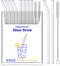 8-Pack Reusable Glass Straw,Size 8.5''x10 MM,Including 4 Straight and 4 Bent with 2 Cleaning Brush- Perfect For Smoothies, Tea, Juice...
