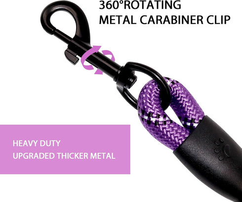 Heavy Duty Dog Leash with Soft Padded Handle 4/5/6.5/10FT Reflective Rope Dog Leash Comfortable Design Metal Carabiner Clip for Small Medium Large...