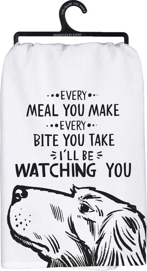 Primitives by Kathy Every Meal You Make Every Bite You Take I'll Be Watching You Decorative Kitchen Towel, 28" x 28"...