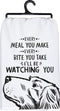 Primitives by Kathy Every Meal You Make Every Bite You Take I'll Be Watching You Decorative Kitchen Towel, 28" x 28"...