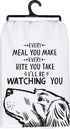 Primitives by Kathy Every Meal You Make Every Bite You Take I'll Be Watching You Decorative Kitchen Towel, 28" x 28"...
