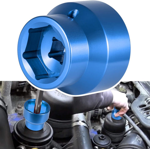 Fuel Filter/Oil Filter Socket 24mm / 36mm Reversible Fuel Filter Cap Remover and Installer Assistant for 2003-2010 6.0L / 6.4L Ford Powerstroke Di...