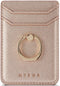 Phone Card Holder with Ring Grip for Back of Phone,Adhesive Stick-on Credit Card Wallet Pocket for iPhone,Android and Smartphones Rosegold...