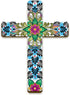 Floral Cross Wall Decor Hand Painted Decorative Inspirational Wooden Cross Mexican Art Wall Decor Mexican Crucifix for Home Room Church Decoration...