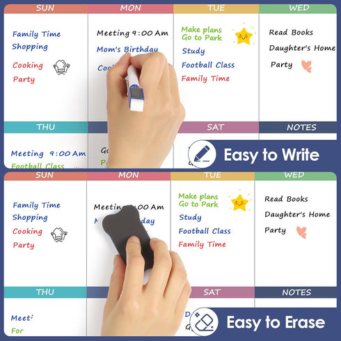 MaxGear Magnetic Dry Erase Calendar for Refrigerator, 11"x14" Monthly & Weekly Calendar Whiteboard for Fridge Magnet Board Erasable Fridge Planner...
