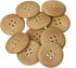 Mibo 10pcs Round Polyester Suiting Buttons with Beveled Edge - 40L (25mm) - 4 Hole - Tan...