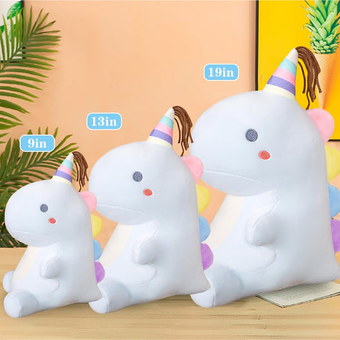 Dinosaur Stuffed Animal Plush Toys, Cute Dinosaurs with Unicorns Plush Toy Dolls, Soft Dino Plushies for Kids Plush Doll Gifts for Boys Girls (Blu...