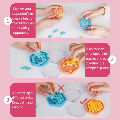 Suerte Mastermind Game Brain Teasers Mini Pocket Puzzle Beads Game Educational Games for Kids 8-12 Brain Travel Games Logic Puzzles Games for Adul...