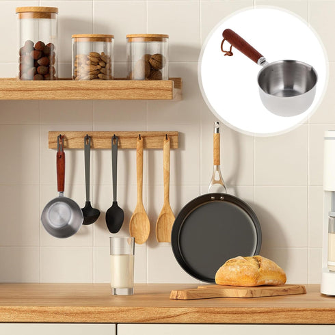 HEMOTON Butter Melting Pot Stainless Steel Saucepan with Spout, 150ml Butter Warmer Pan Ramen Stock Pot Milk Cheese Pot Pouring Oil Pans for Soup ...
