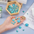 70Pcs Tibetan Style Teardrop Turquoise Connector Charms Round Bohemian Earring Charms Retro Antique Silver Western Link Charms for DIY Boho Neckla...