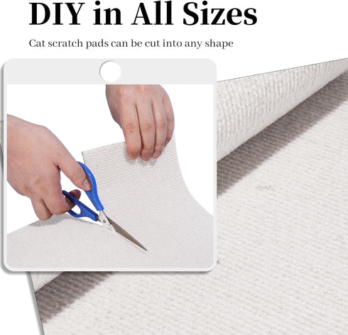 Trimmable Cat Scratch Mat pad Self-Adhesive Cat Scratching Post Carpet covered 78.7"x15.8" Cat Tree Shelves Replacement Parts cat furniture Protec...