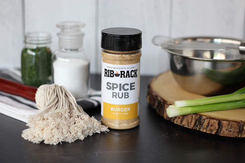 Rib Rack Dry Spice Rub - Burger, 7.0 oz. - Meat Seasoning for BBQ, Grill, Smoker - All Natural Ingredients (Packaging May Vary)...
