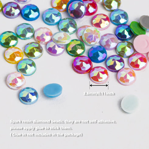 AB Diamond Painting Beads, 5D Diamond Painting Accessories, 20 Colors Round Diamond Painting Drills AB Rhinestones Flatback Rhinestones for Bead A...