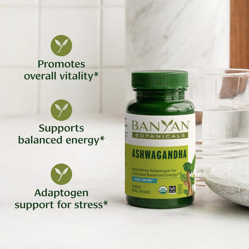 Banyan Botanicals 1000mg Ashwagandha Tablets – Organic Ashwagandha Root – Renowned Herbal Adaptogen for Energy Support and Stress Support* – 90 Ta...