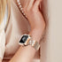 Magnetic Band with Bling Case Women Compatible with Apple Watch 45mm Crown Stainless Steel Strap Dressy Milanese Loop Protective Cover for iWatch ...