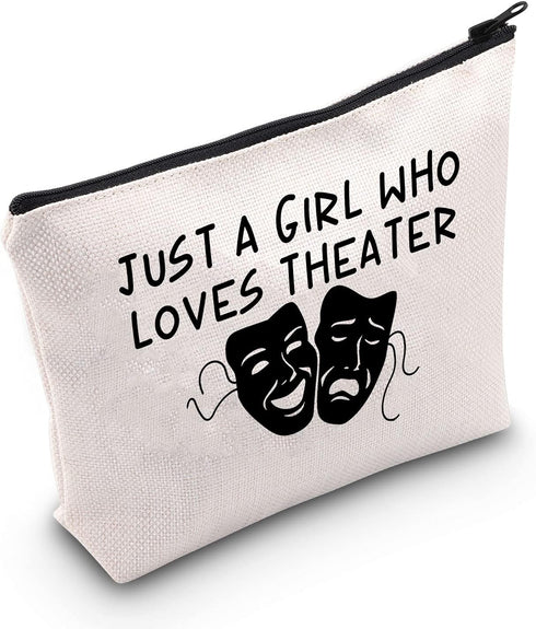 Theater Gifts Theater Actor Makeup Bag Drama Theater Lover Gift Drama Teacher Gift Who Loves Theater Travel Zipper Cosmetic Bag (Loves Theater bag...
