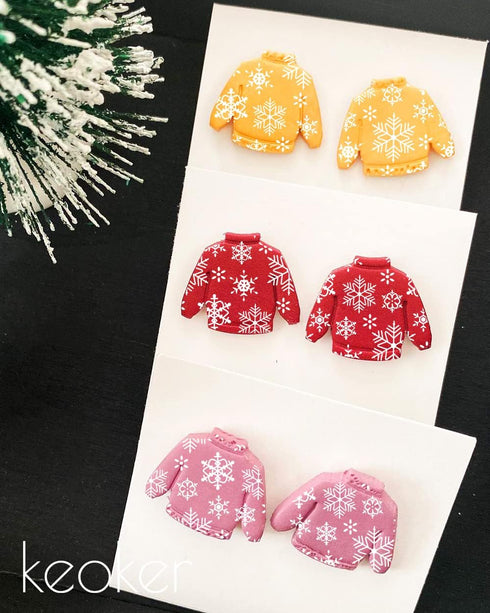 KEOKER Christmas Silk Screen for Polymer Clay, Christmas Silk Screen Stencils for Polymer Clay, Printing on Clay & Other Jewelry Clay Earrings Dec...