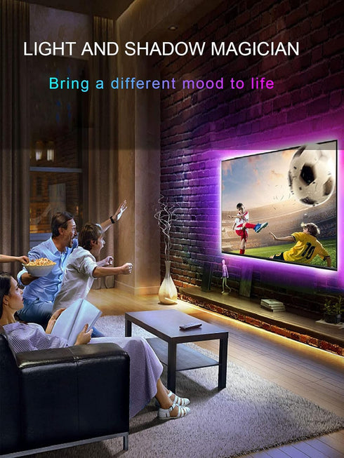 TV Backlights, 13.1FT LED Lights for 32-65 Inch TV, RGB TV LED Lights Behind, Music Sync Bluetooth APP and Remote Control TV LED Strip Lights USB ...
