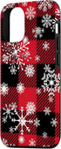 iPhone 14 Snowflakes Red Black Winter Buffalo Plaid Christmas Phone Case...