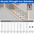 Muzata 10Pack Iron Baluster Shoes Slant Shoes with Screws for 1/2" Square Staircase Baluster Spindle Satin Black Baluster Shoes WT36...