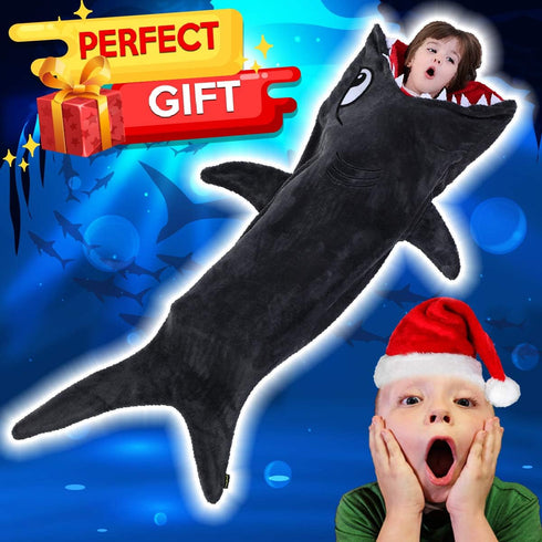 CozyBomB™ Shark Blanket Cozy Wearable Hoodie, Cartoon Animals Shark Hoodie Onesie,Gray Sleeping Bag Interesting Onesie Blanket Costume Gifts for B...