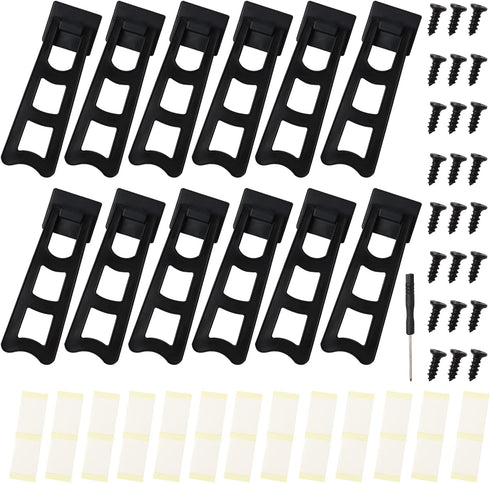 12 Pieces Black Easel Back Plastic Photo Frame Easel Back Stand Picture Frame Easel Back with 24 Pieces Screws & 15 Pieces Stickers and Screwdrive...