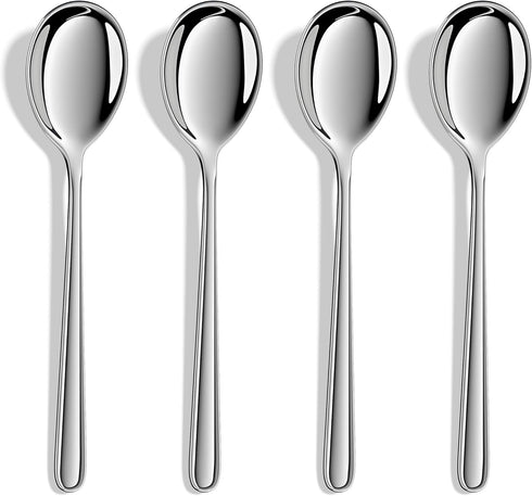 Korean Spoons,Forged 18/10 Stainless Steel Korean Soup Spoons with Long Handles,8.4 Inch,Set of 4.Heavy Duty and Dishwasher Safe...