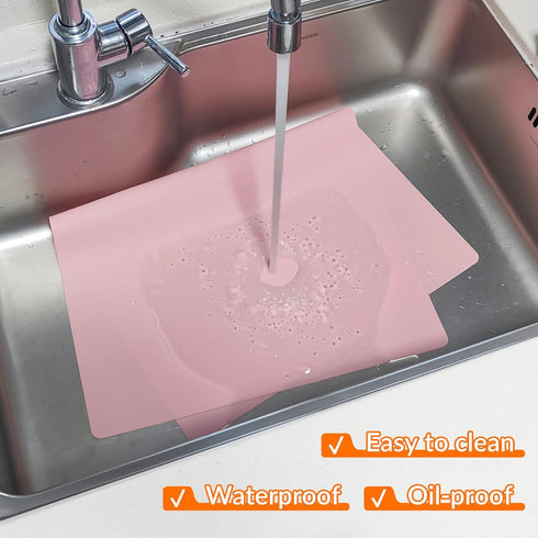 2 Pack Silicone Mats for Kitchen Counter, Multipurpose Table Mat, Silicone Pad Desk Work Mat, Nonstick Nonskid Heat-Resistant Pad, Placemat, Silic...