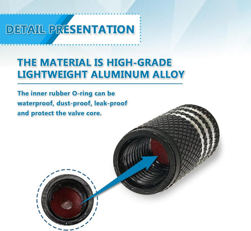 12PCS Aluminum Alloy Rubber Sealed Tire Cap, American Flag Tires Caps, Leak-Proof Air Protection Light-Weight Compatible with Cars, SUVs Motorcycl...