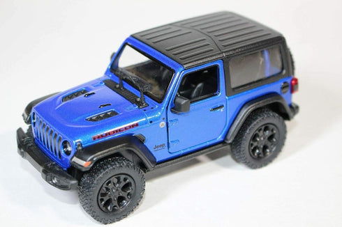 KiNSMART 2018 Jeep Wrangler Rudicon Hard Top Blue 5" 1:34 Scale Die Cast Metal Model Toy w/ Pullback Action...