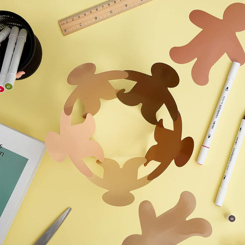 100 Pieces Person Multicultural Creative Cut-Outs People Shape Paper Cutout for Children to Design and Decorate Craft Group Projects, Unity in Div...