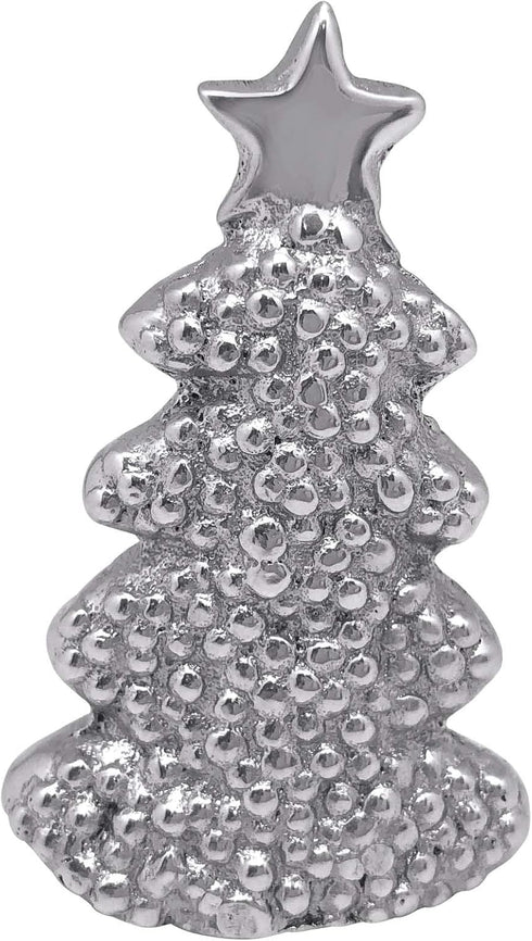MARIPOSA DOTTY CHRISTMAS TREE NAPKIN WEIGHT | SILVER | BRILLANTE | GIFTS | NAPKIN WEIGHTS | RECYCLED SANDCAST ALUMINUM | HANDMADE IN MEXICO...