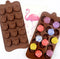 2PCS-15 Cavity Flower Non-Stick Candy Silicone Moulds 15-Cavity Mini Flower Shape Silicone Molds, Non-Stick Silicone Rose Chocolate Candy Baking M...