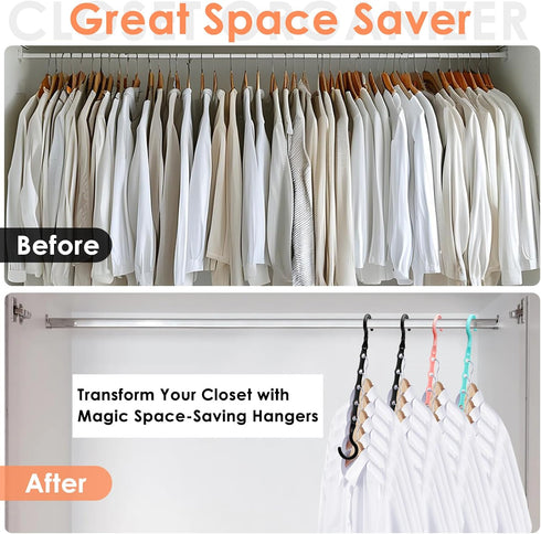 Closet Organizers and Storage, Sturdy Space Saving Hanger for Heavy Clothes, Upgraded Cascading Hangers, Magic Closet Organization Clothes Hangers...