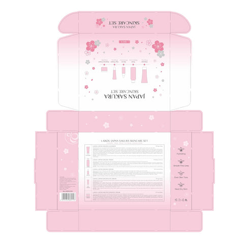 Skin Care Set JAPAN SAKURA Women Beauty Gift Sets Skin Care Kit with Cleanser, Toner, Serum, Eye Cream, Face Cream Travel Kit for Women Teen Girls...