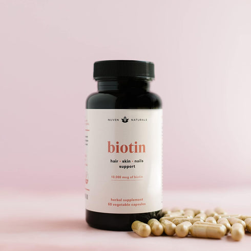 Hair Vitamins - Biotin 10000 mcg with Vitamin A, E, C, D & Adaptogens to Support Hair, Skin & Nails - Biotin Supplement for Health & Growth | Vega...