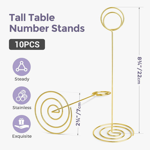 Table Number Holders 10Pcs - 8.75 inch Place Card Holder Tall Table Number Stands for Wedding Party Graduation Reception Restaurant Home Centerpie...