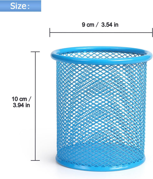 Tamaki Pen Holder Cup for Desk, Wire Mesh Pencil Cup Holder for Desk Office Pen Organizer (Blue)...