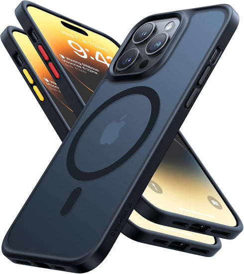 TORRAS Stronger Magnetic for iPhone 14 Pro Case, 12 FT Military Grade Drop Tested, Compatible with MagSafe, Slim Protective Matte Silicone for iPh...