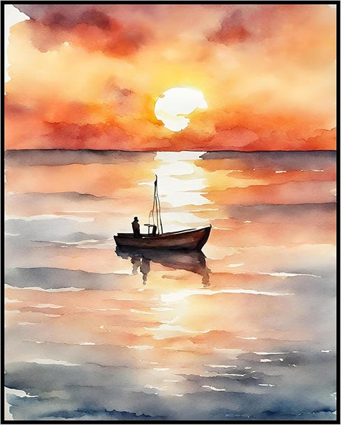 Posterizer 1 pcs- sunrise and sunset-landscape nature scene 3-Landscape & Nature Art-Floral Botanical Art- Decor for Home & Office- unframed wall ...
