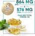 Triple Strength Omega 3 Fish Oil 2400 mg Supplement, Nature's Omega-3 Supplements, Brain & Heart Health Support - EPA & DHA, Fish Oil in Each Soft...