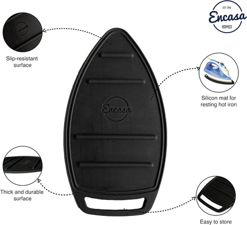 Encasa Homes Silicon Mat for Hot Iron Rest - Heat Resistant, Anti - Slip, Thicker Pad for Protecting Your Table During Ironing, Non-Burning, Machi...