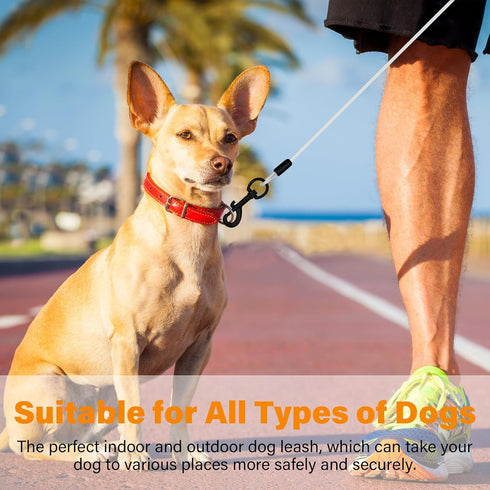 Heavy Duty Dog Leashes with Chew Proof and Comfortable Padded Handle 4/5/6 FT, Steel Metal Safety Lead Rope with Retractable Buckle for Large or M...