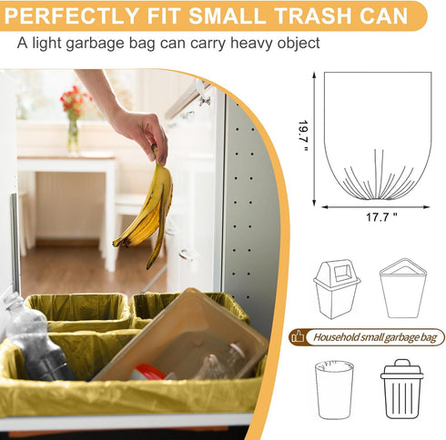 5 Rolls Small Trash Garbage Bags, 2.6 Gallon Strengthen Trash Bags, Durable Plastic Bags for Kitchen Office Home Bedroom Garden Waste Bin, Fit 10 ...