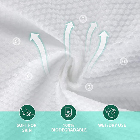 Disposable Face Towels,Oversize Ultra-thick and Cloud-Soft,Wet and Dry,Makeup Removal Wipes,Sensitive Skin Friendly,Multipurpose Cleaning Cloth Ti...